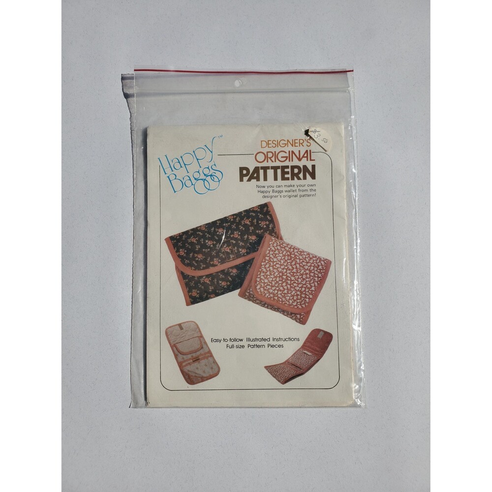 1981 Happy Baggs Designer Wallet Pattern – Two Sizes, Uncut & Factory Folded